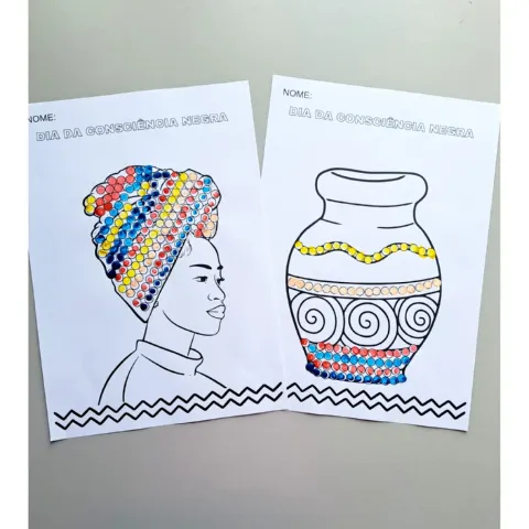 Pintura com Cotonete para a Consciência Negra – 7 Atividades — capa do material
