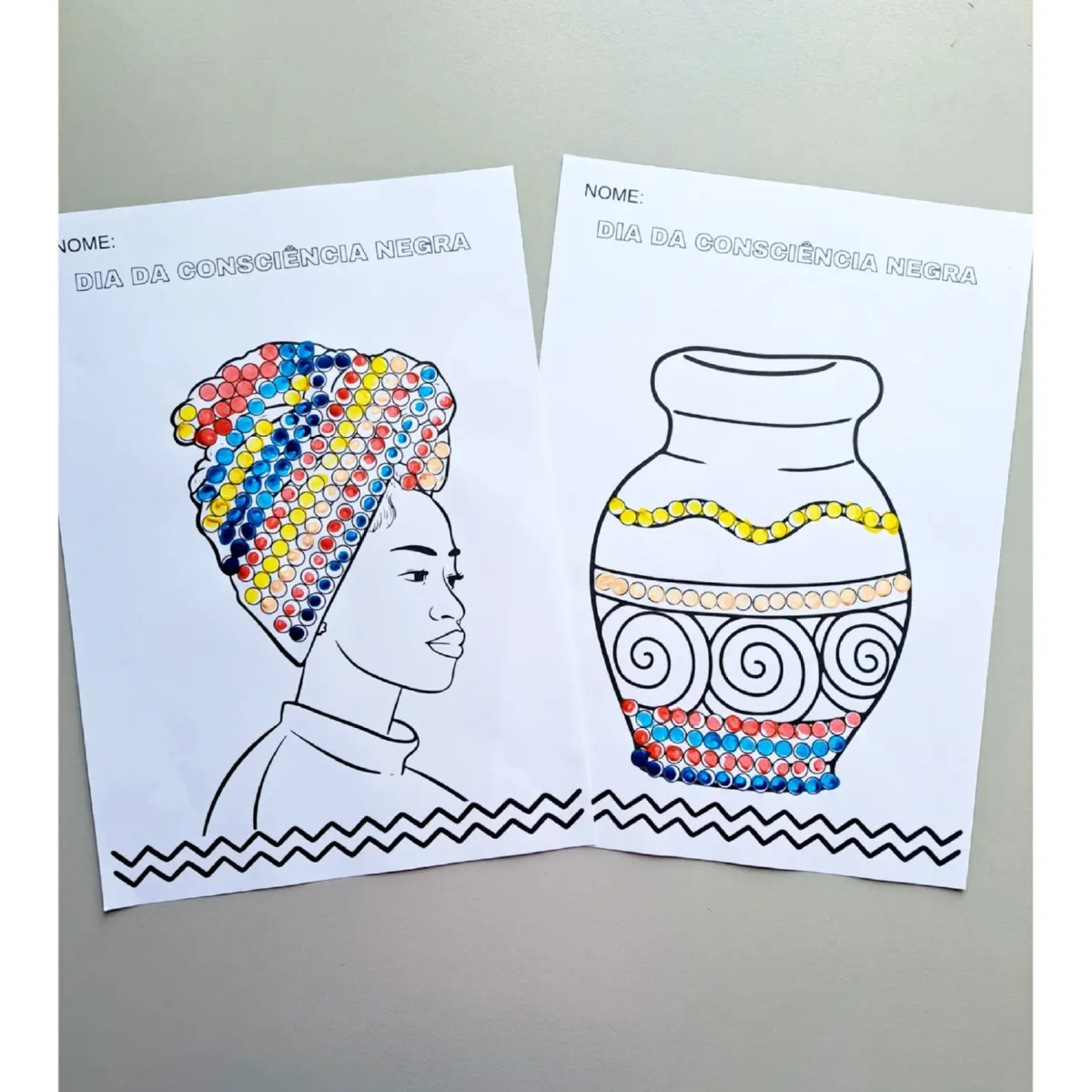 Pintura com Cotonete para a Consciência Negra – 7 Atividades — Alfabetização para Educação Infantil: Kit com 7 atividades…