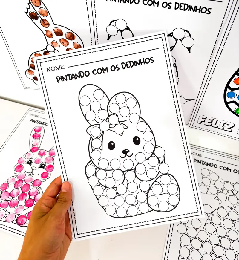Pintura com os Dedinhos: 6 Atividades de Páscoa Comercial — amostra 3: Como usar em sala de aula