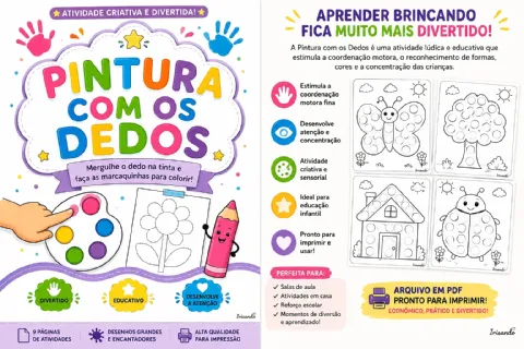 Pintura com os Dedos — EDUCAÇÂO INFANTIL — amostra 2: Transforme a pintura em uma experiência lúdica, sensorial e divertida