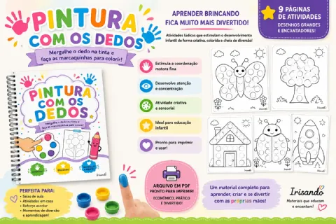 Pintura com os Dedos — EDUCAÇÂO INFANTIL — amostra 3: Transforme a pintura em uma experiência lúdica, sensorial e divertida