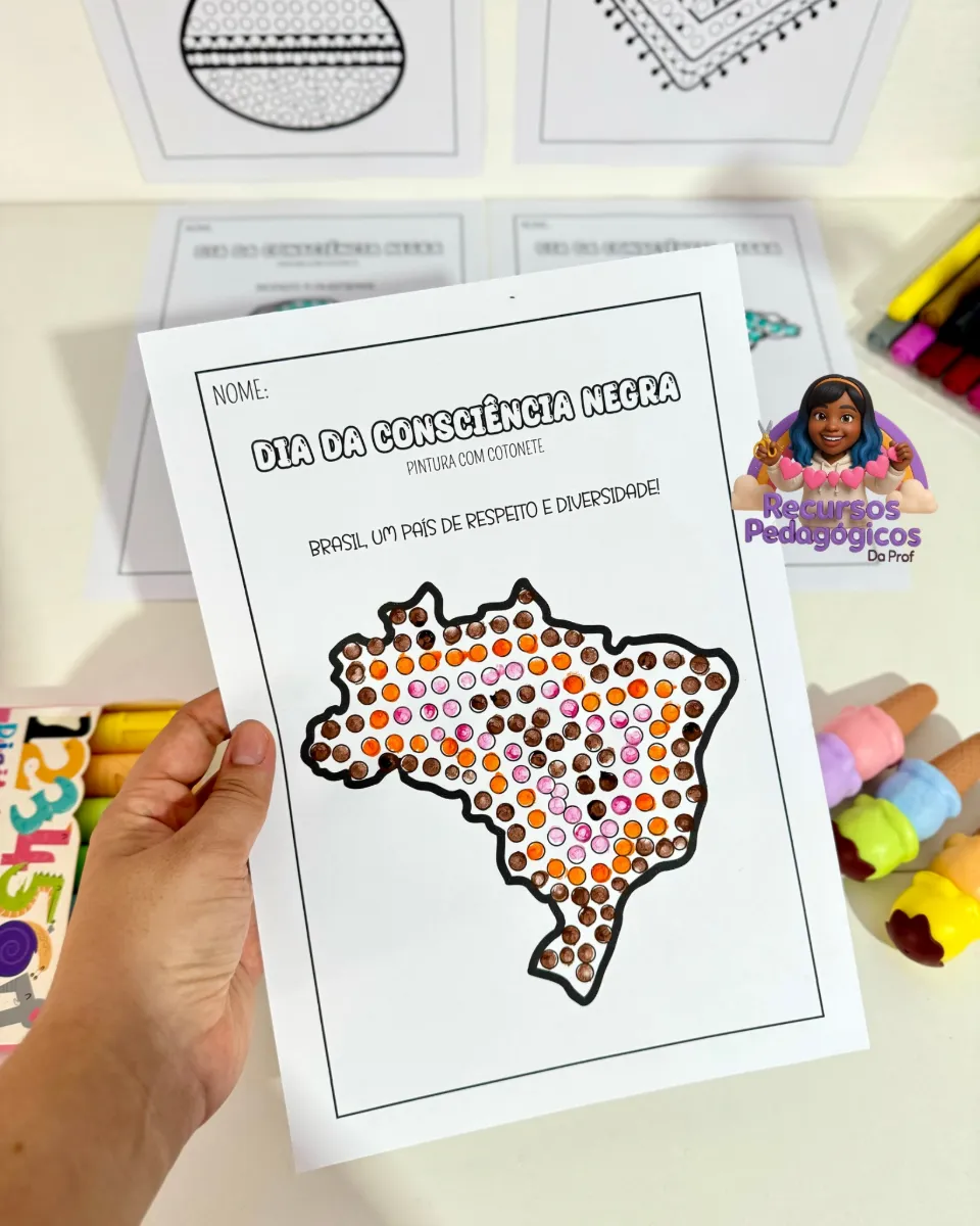 Pintura Cotonete Consciência Negra — amostra 3: Proposta lúdica, prática e pedagógica para turmas da Educação Infantil e…
