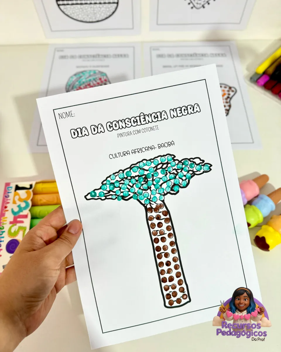 Pintura Cotonete Consciência Negra — amostra 4: Proposta lúdica, prática e pedagógica para turmas da Educação Infantil e…
