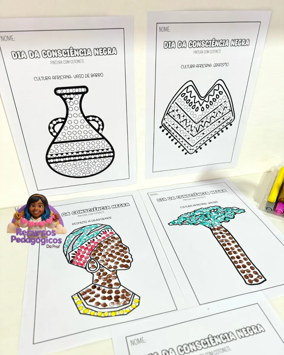 Pintura Cotonete Consciência Negra — amostra 5: Proposta lúdica, prática e pedagógica para turmas da Educação Infantil e…