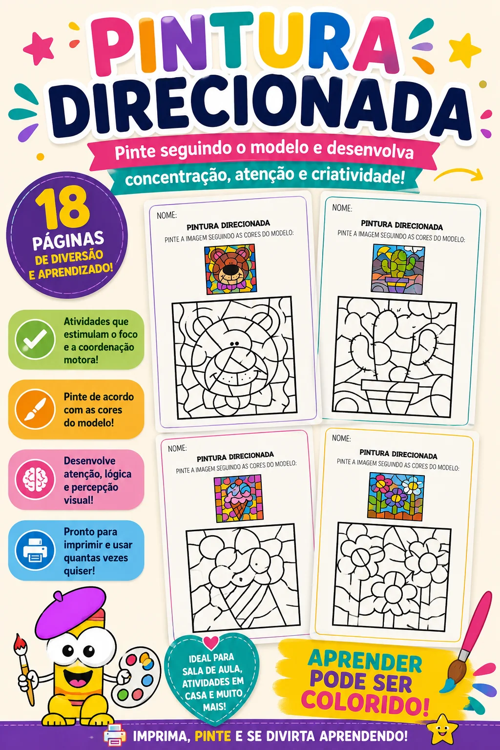 🎨✨ PINTURA DIRECIONADA - ATIVIDADE DE ARTE — capa do material