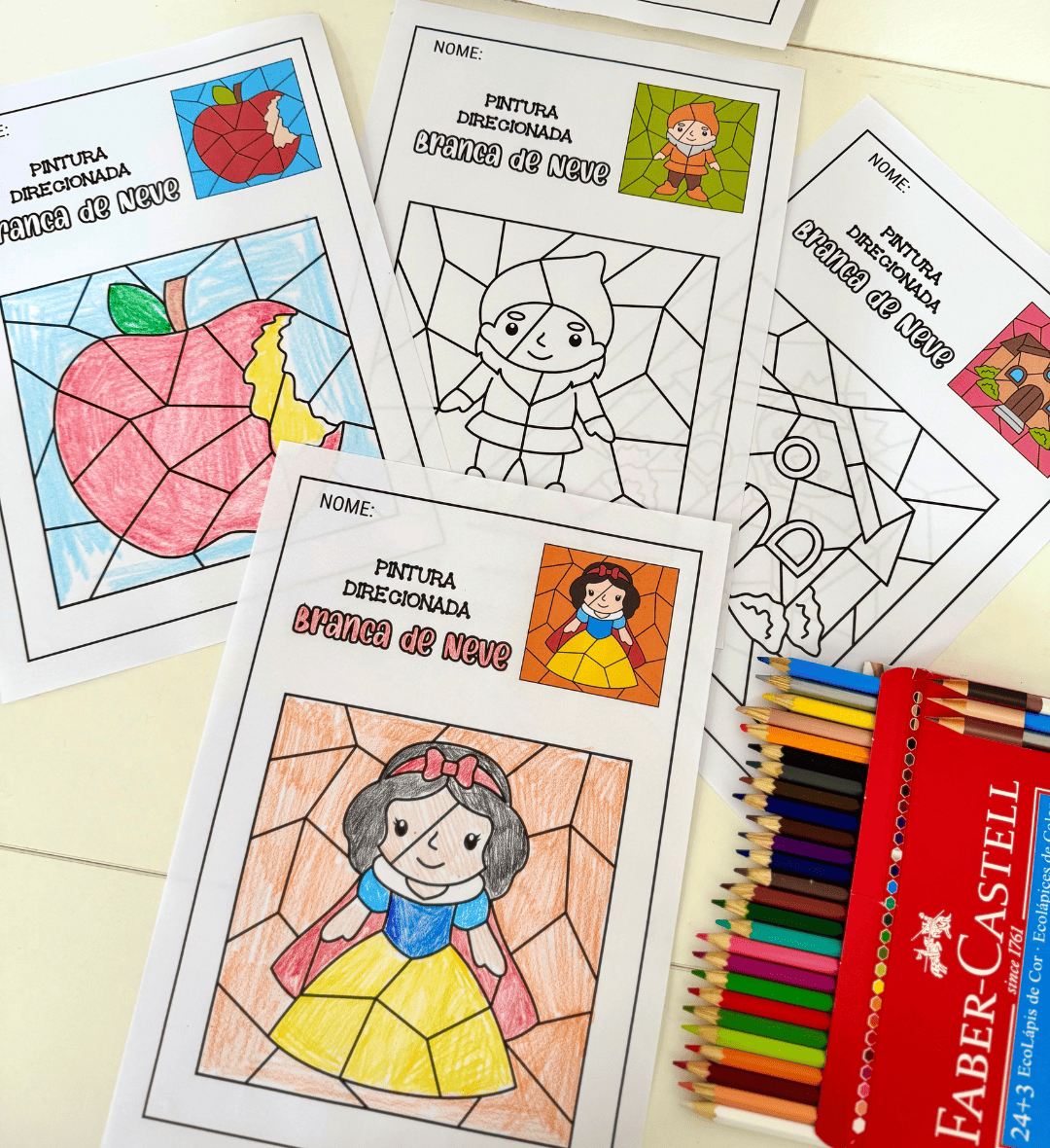 Pintura direcionada Branca de Neve: atividades para imprimir — amostra 4: Para quem é indicado