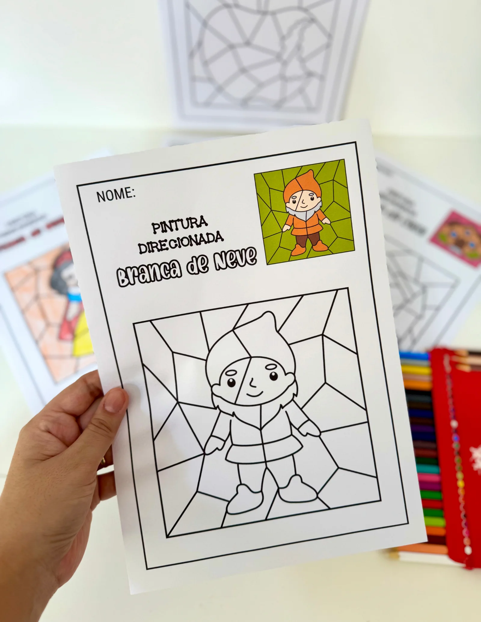 Pintura Direcionada Branca Neve – Atividades de Colorir — capa do material