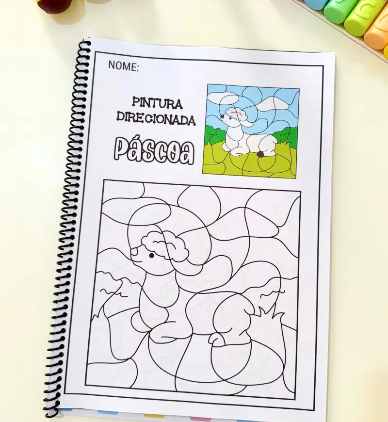 Pintura direcionada de Páscoa: PDF para Educação Infantil — amostra 3: Como usar em sala de aula