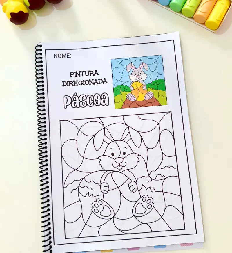 Pintura direcionada de Páscoa: PDF para Educação Infantil — amostra 5: Trabalhe diferentes habilidades na Educação Infantil…