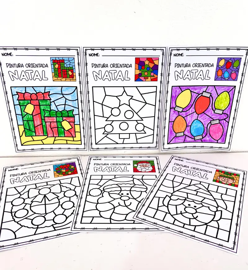 Pintura Orientada de Natal: 6 Atividades em PDF para Imprimir — capa do material