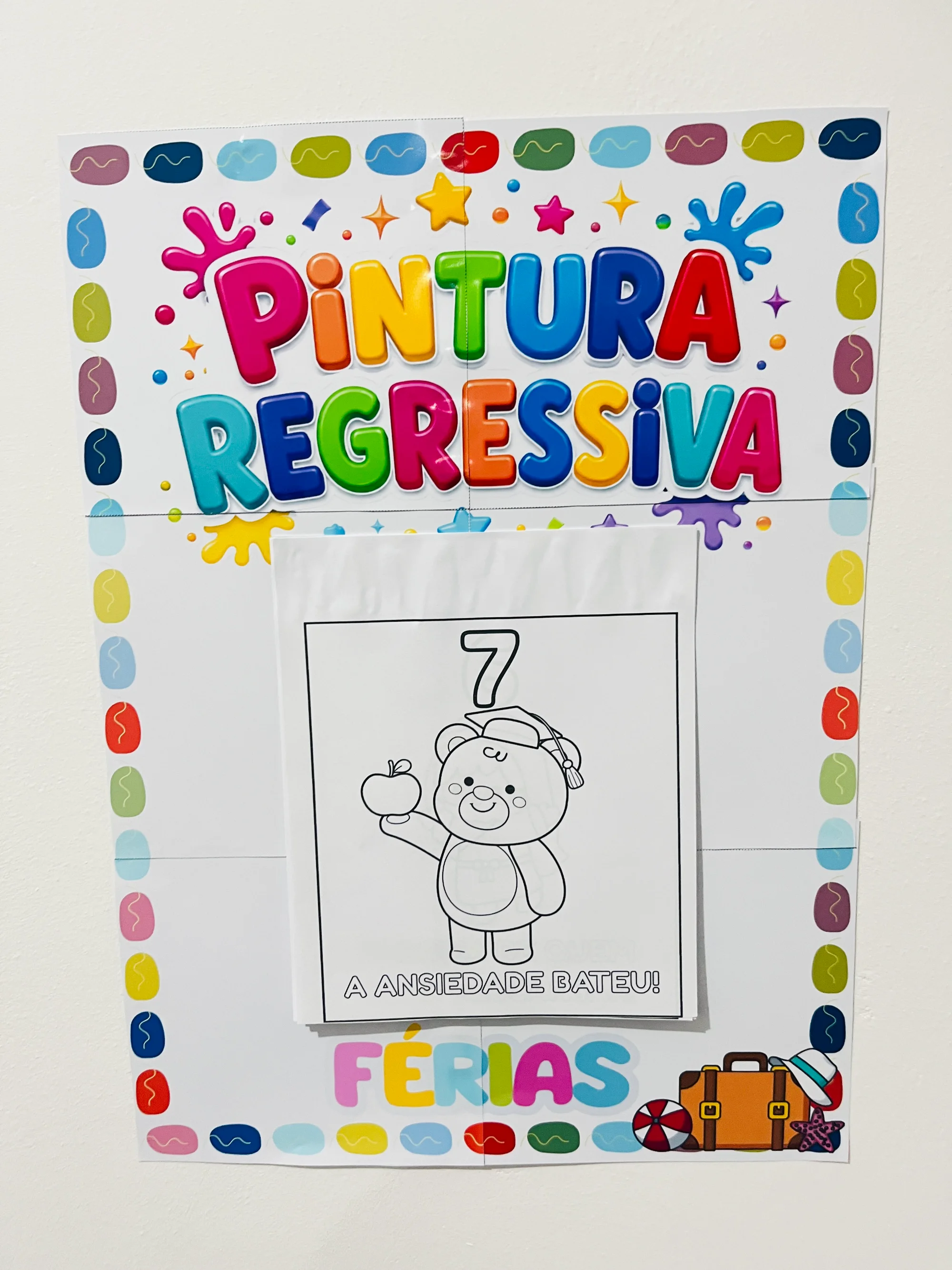 Pintura Regressiva das Férias – Animais-Ensino infantil — amostra 1: 🐾✨ PINTURA REGRESSIVA DAS FÉRIAS – TEMA ANIMAIS ✨🐾
