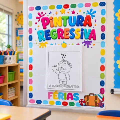Pintura Regressiva das Férias – Animais-Ensino infantil — capa do material