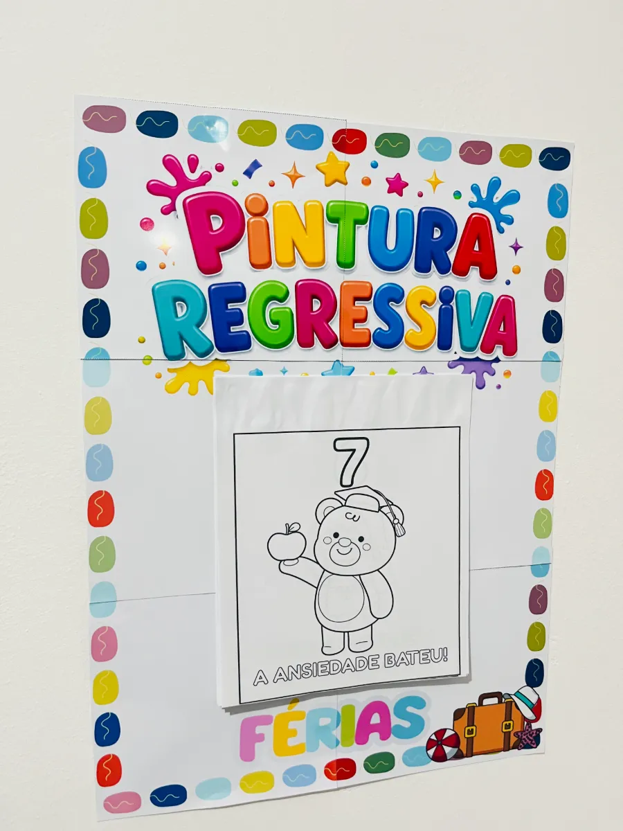 Pintura Regressiva das Férias – Animais-Ensino infantil — amostra 3: Pintura Regressiva das Férias – Animais 31 dias de…