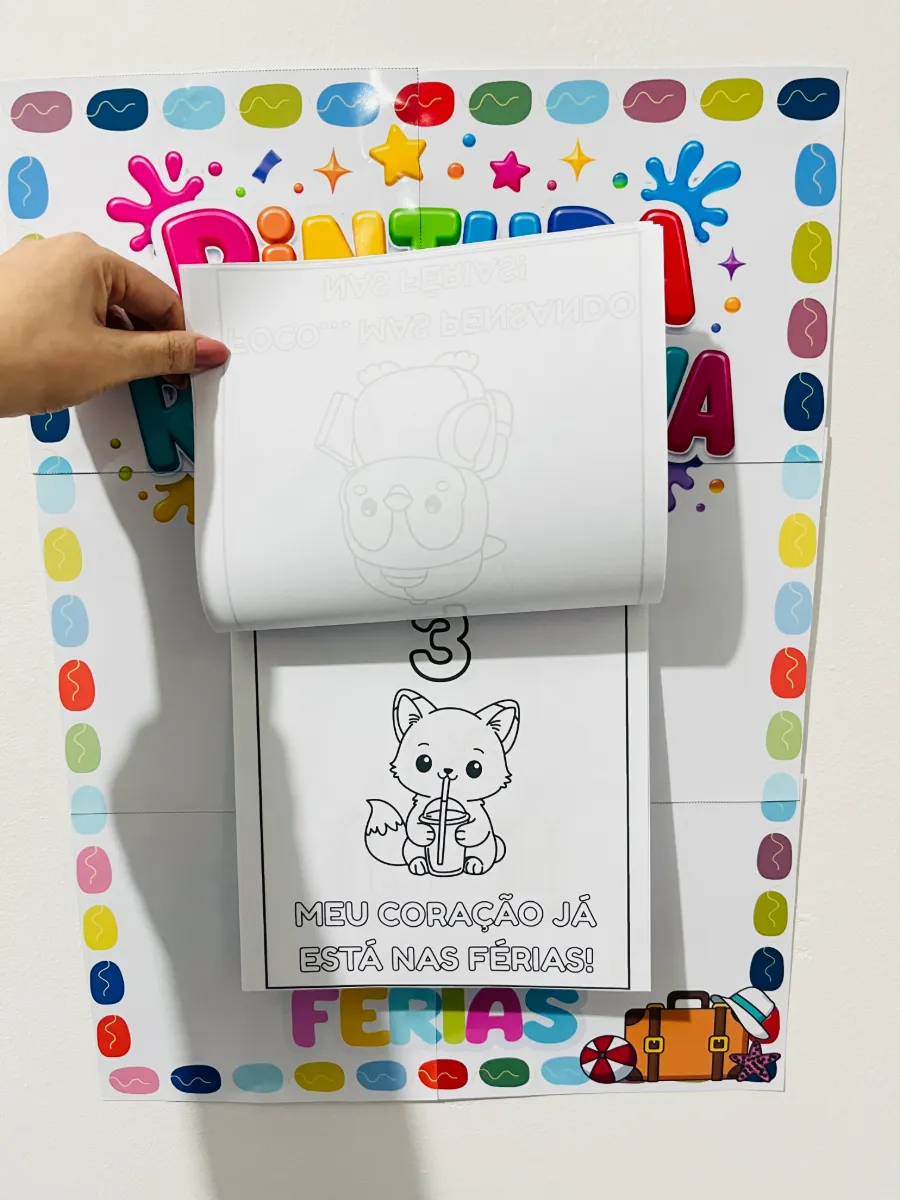 Pintura Regressiva das Férias – Animais-Ensino infantil — amostra 6: Pintura Regressiva das Férias – Animais 31 dias de…