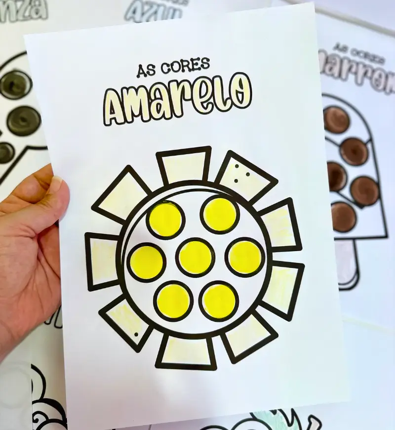 Pintura sensorial: atividades de cores para Educação Infantil — amostra 2: O que vem no material