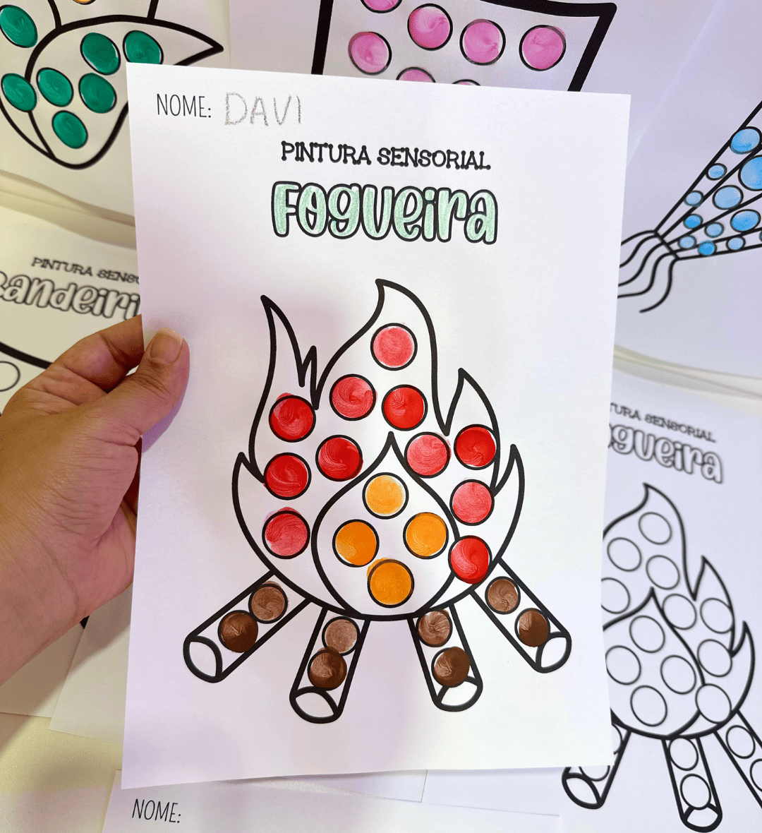 Pintura sensorial de Festa Junina para Educação Infantil — capa do material