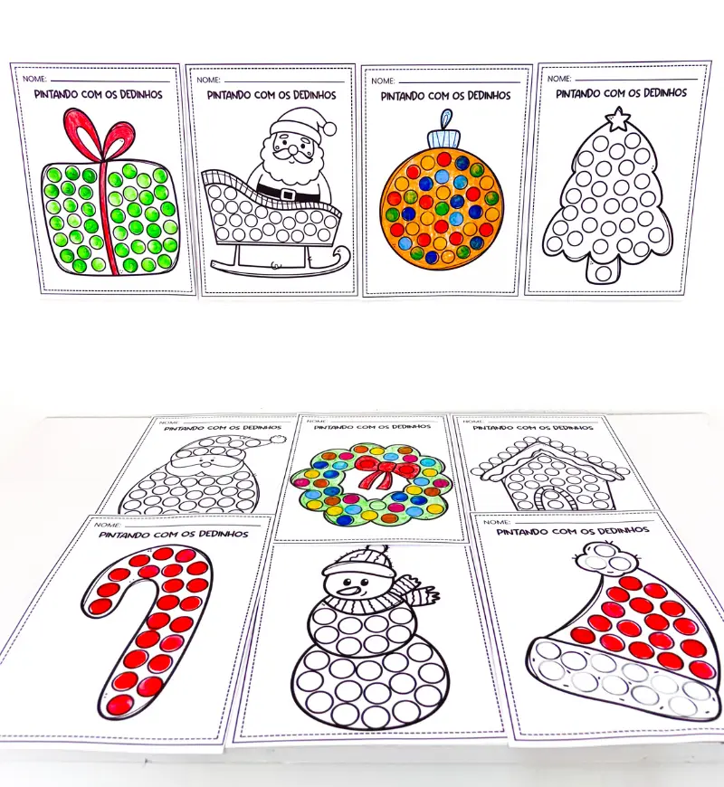 Pintura Sensorial de Natal: 10 Atividades em PDF — amostra 1: Pintura sensorial de Natal para explorar com os dedinhos