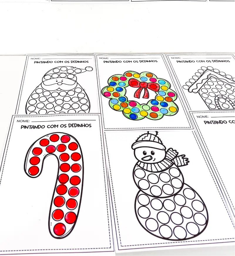 Pintura Sensorial de Natal: 10 Atividades em PDF — amostra 3: Como usar em sala de aula