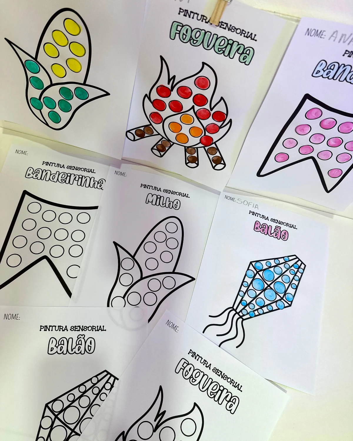 Pintura Sensorial Festa Junina | Atividade Educação Infantil para Imprimir — capa do material
