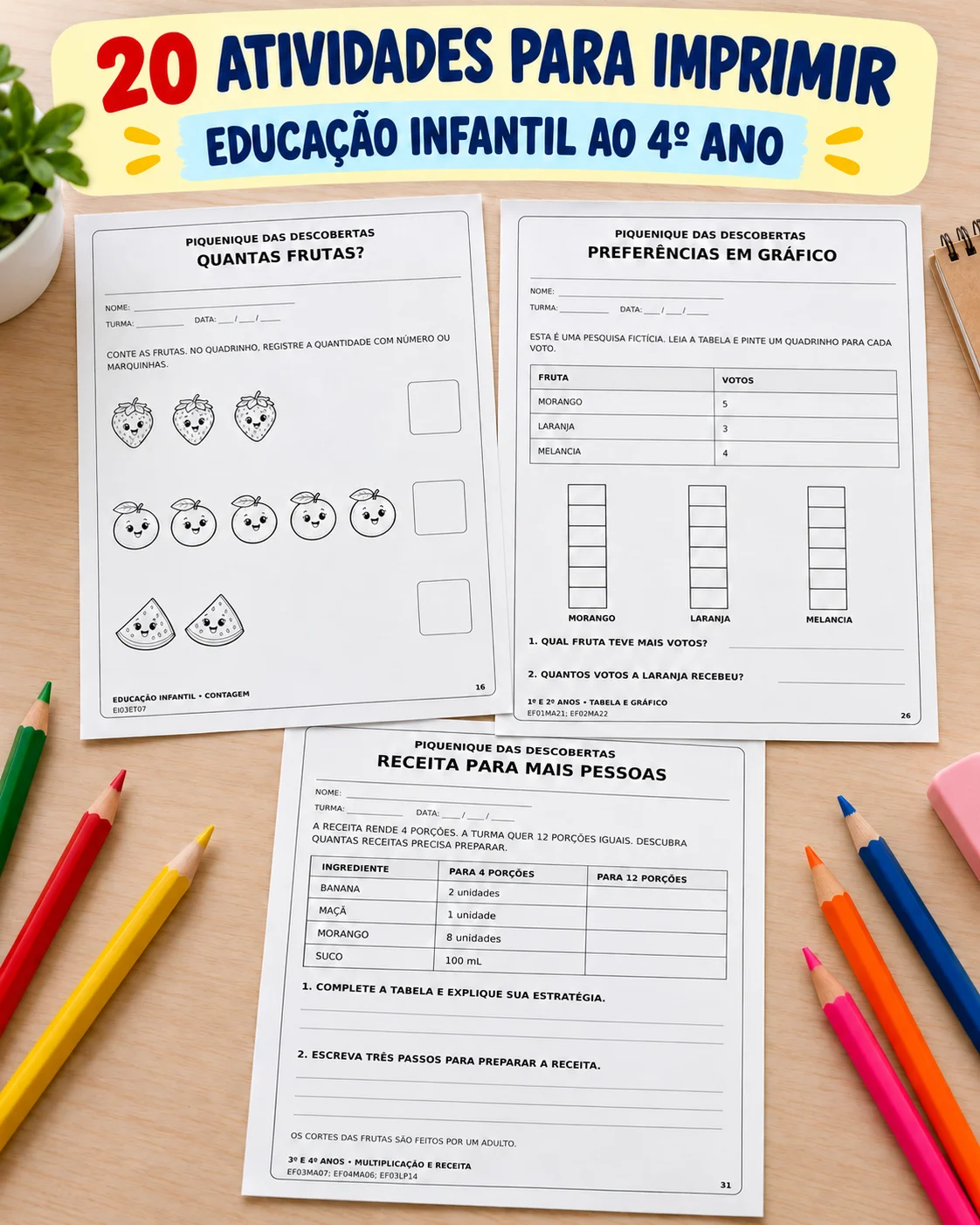 Piquenique das Descobertas – Projeto Pedagógico PDF — amostra 3: Projeto Piquenique das Descobertas com 107 páginas,…