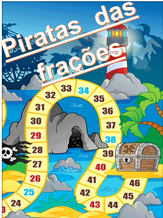 Piratas das Frações – Jogo Pedagógico de Matemática — amostra 2: Transforme a revisão de frações em uma aventura divertida…