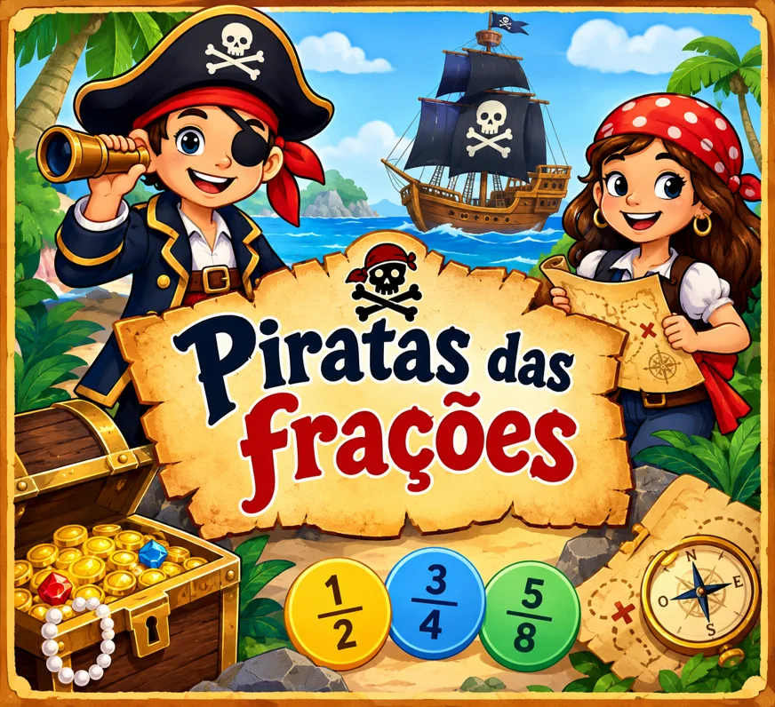 Piratas das Frações – Jogo Pedagógico de Matemática — Matemática para Todas as séries: Transforme o estudo das frações em…