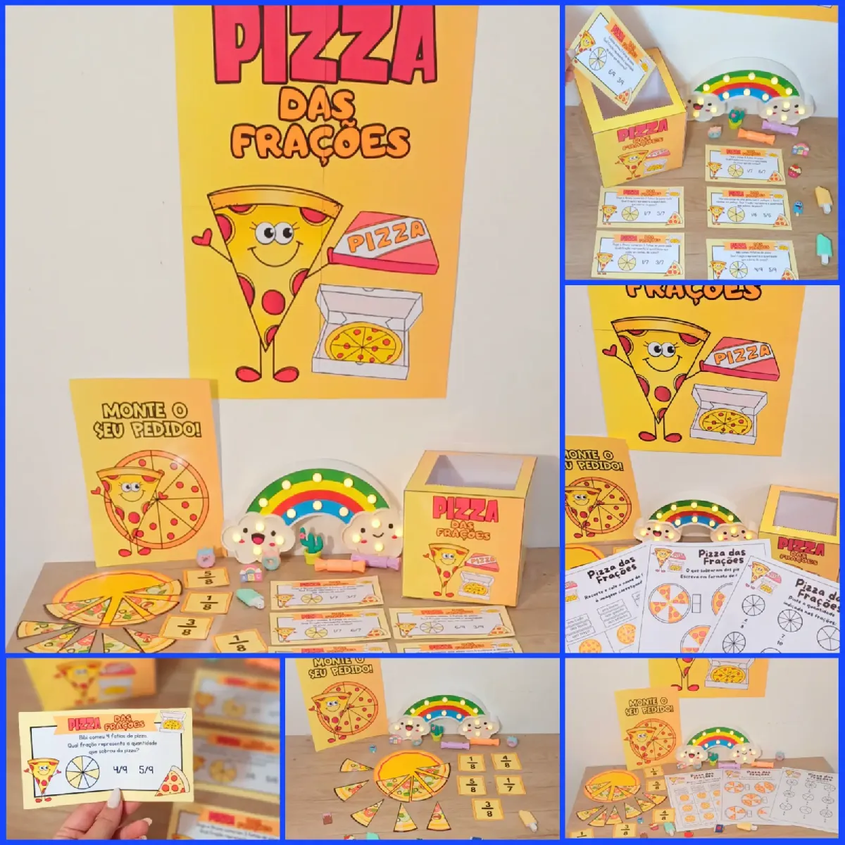 Pizza das Frações: Jogo e Atividades para 4º e 5º Ano — Matemática para 5º ano: Kit Pizza das Frações com 44 páginas: jogo,…