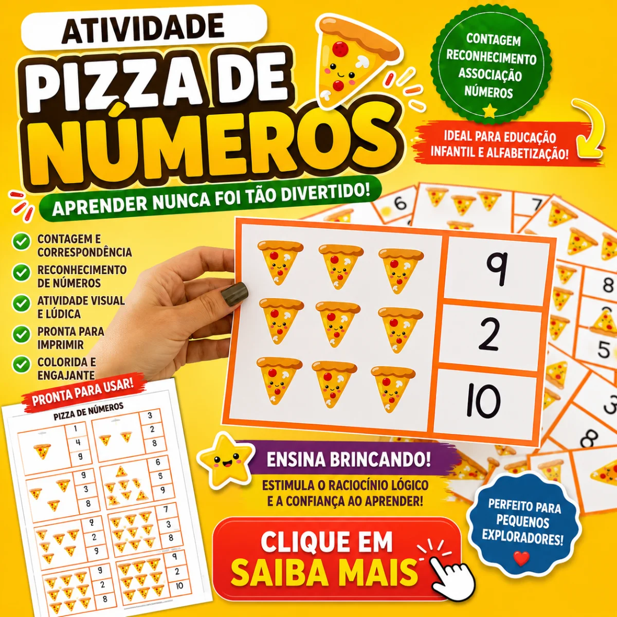 Pizza dos números - ALFABETIZAÇÃO MATEMÁTICA — Alfabetização para Educação Infantil: Pizza dos números "Vamos brincar de…