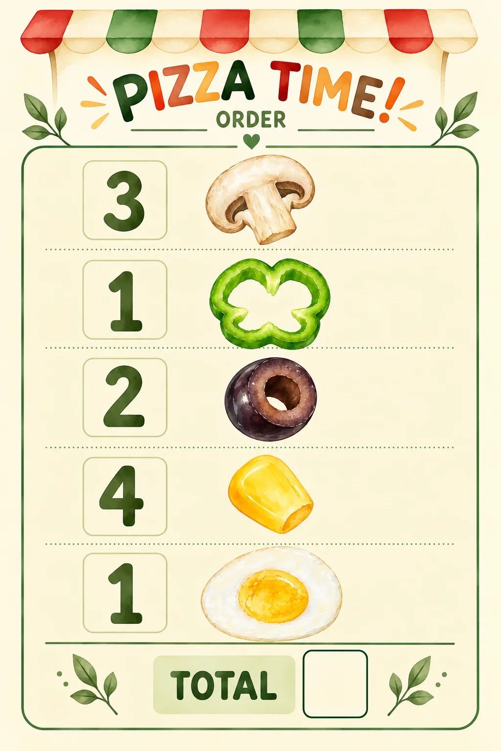 JOGO PIZZA BILÍNGUE- Matemática, Inglês, Linguagem — amostra 3: Pizza Time