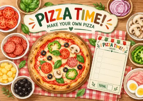 Pizza Time - Jogo da Pizza - Matemática, Inglês, Linguagem — capa do material