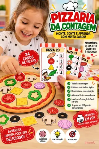 🍕 PIZZARIA DA CONTAGEM — MONTE, CONTE E APRENDA! — amostra 2: 🍕 Transforme a contagem em uma brincadeira deliciosa
