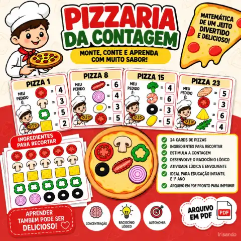 🍕 PIZZARIA DA CONTAGEM — MONTE, CONTE E APRENDA! — capa do material