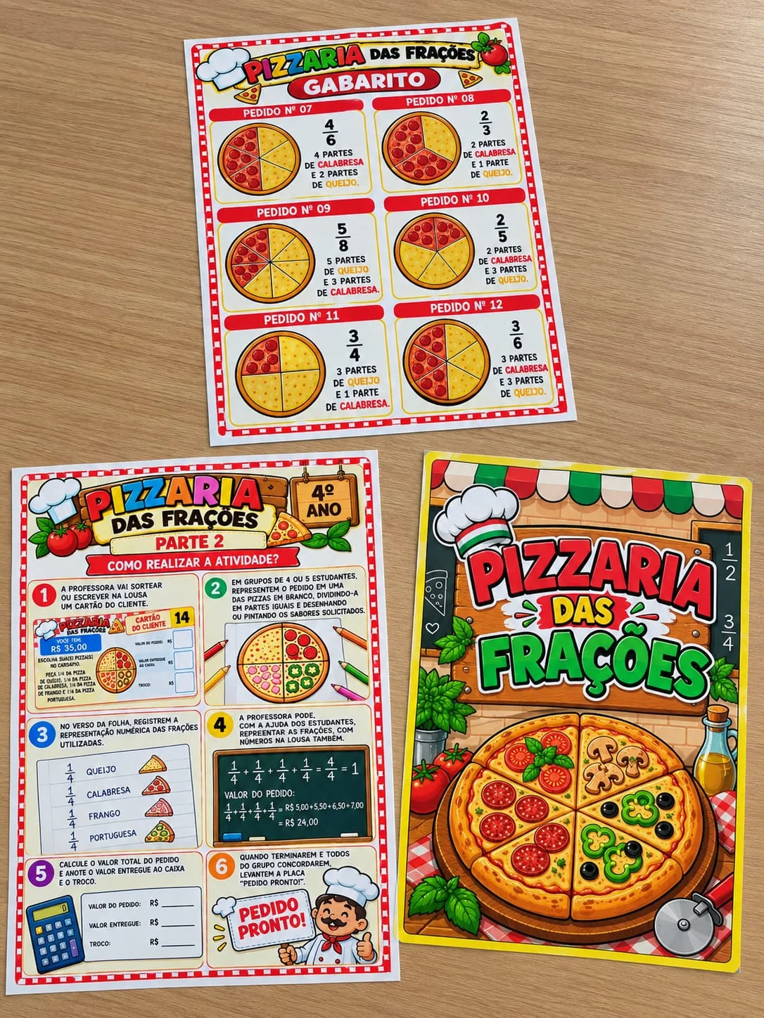 Pizzaria das Frações – Atividade Lúdica de Matemática para o 4º Ano — amostra 1: PIZZARIA DAS FRAÇÕES – aprender Matemática…