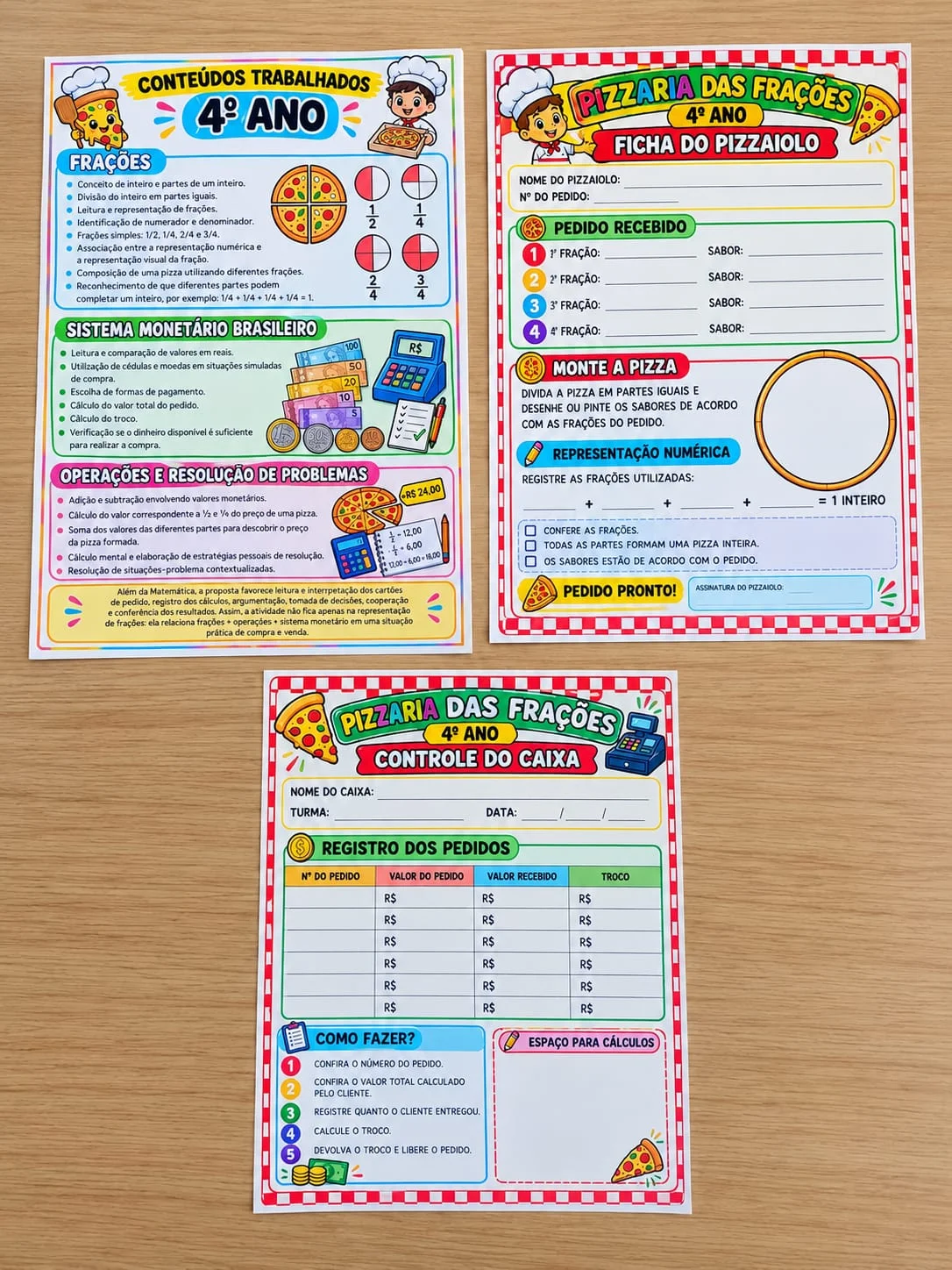 Pizzaria das Frações – Atividade Lúdica de Matemática para o 4º Ano — amostra 2: Ensine frações de forma divertida com…