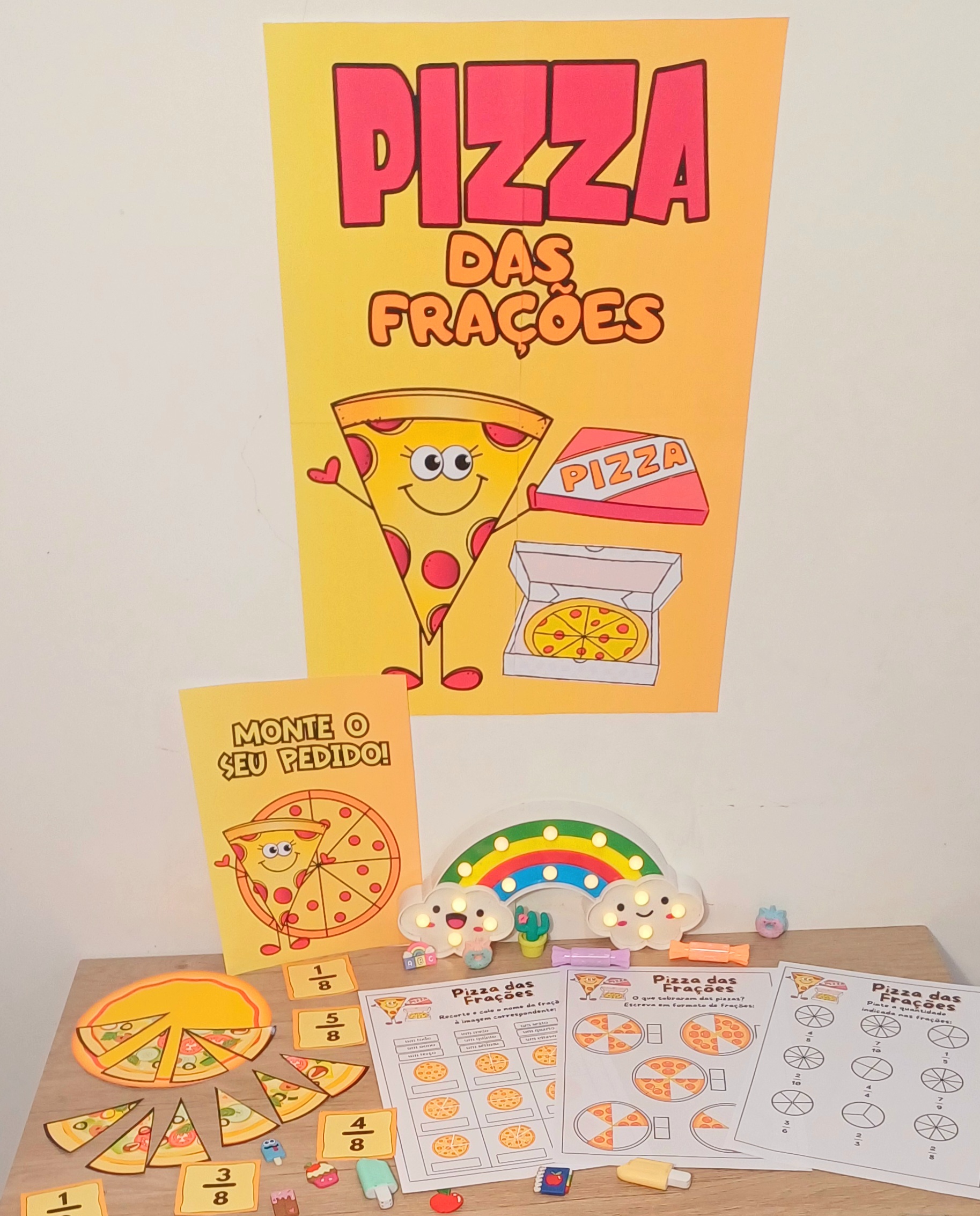 Pizzaria das frações – PDF para Imprimir — Matemática para Ensino Médio: Um recurso super completo e muito lúdico pra…