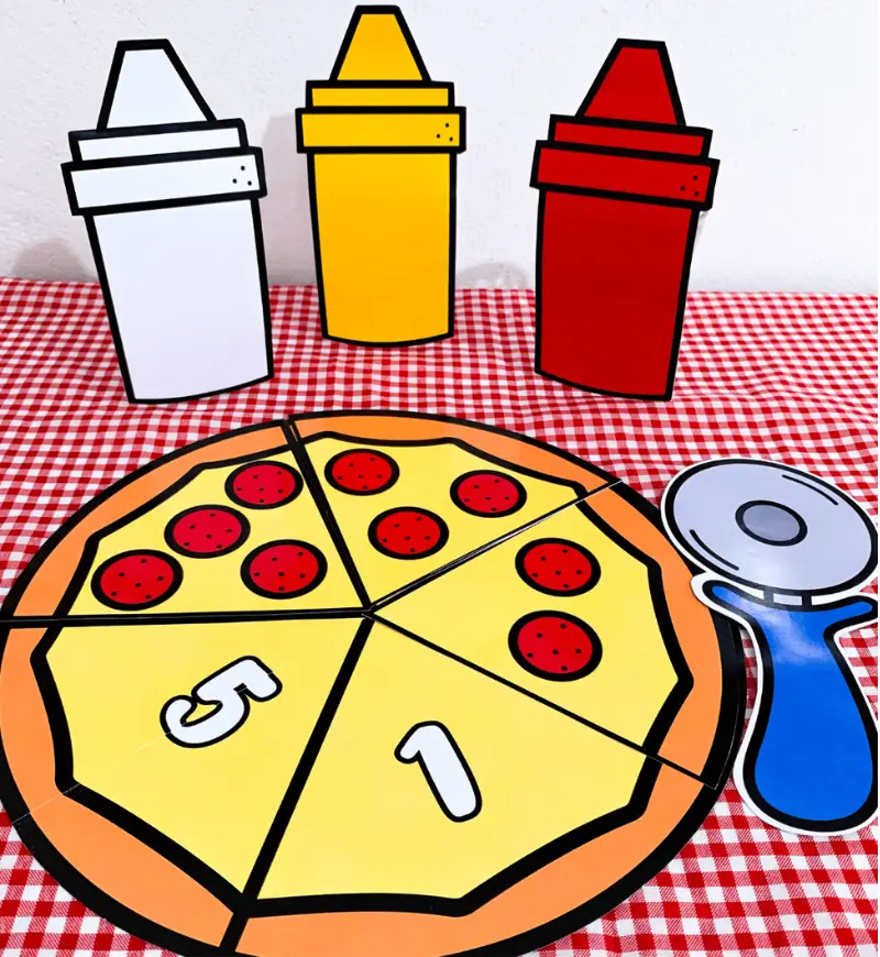 Pizzaria Numérica: atividade de numerais de 1 a 20 em PDF — amostra 5: Trabalhe os numerais de 1 a 20 com o pareamento de…