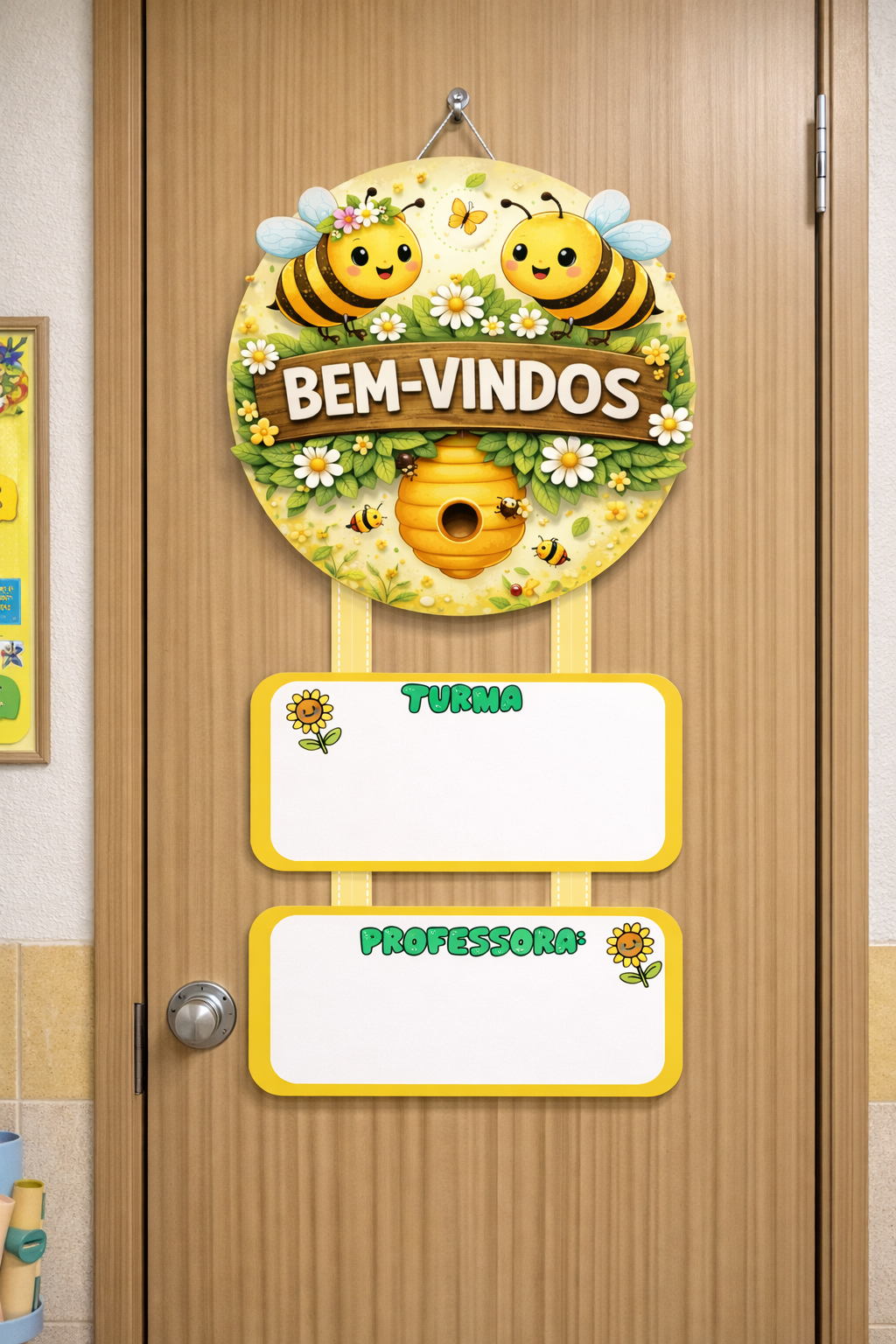 Placa para porta bem-vindos: abelhinha – PDF para Imprimir — capa do material