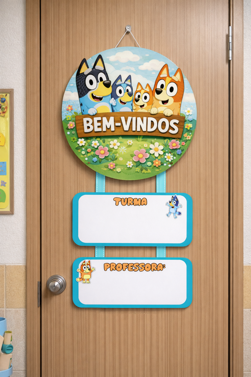 Placa para porta bem-vindos: bluey – PDF para Imprimir — capa do material
