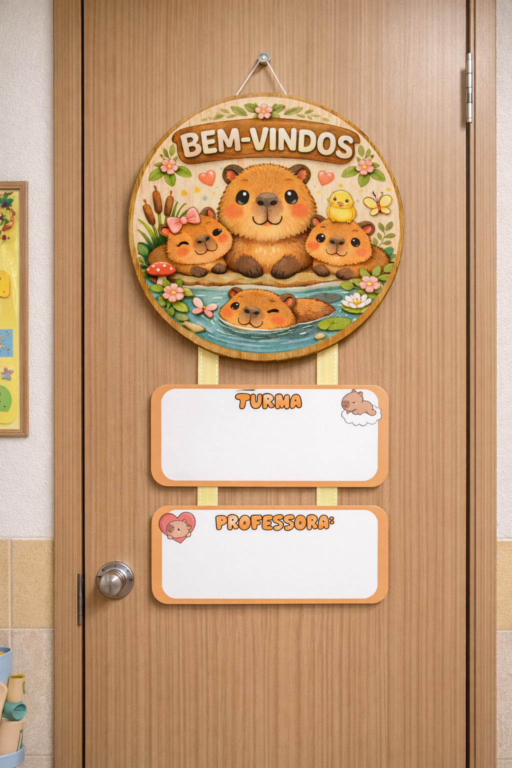Placa para porta bem-vindos: capivara – PDF para Imprimir — capa do material