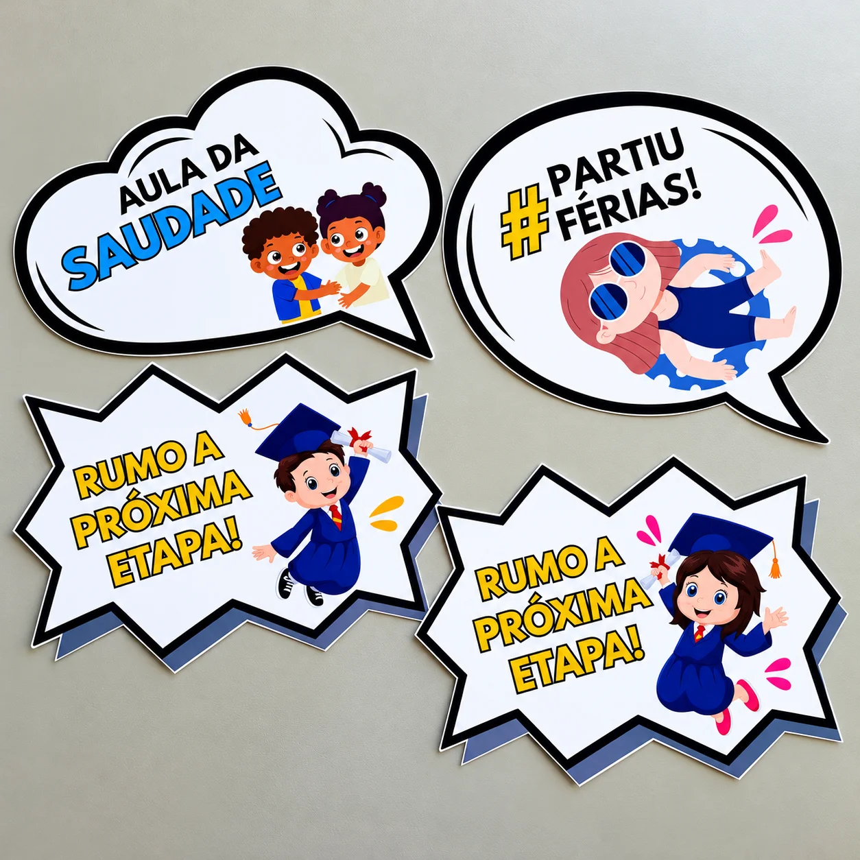 Placas para Fotos de Formatura e Fim de Ano Escolar – 10 Modelos — amostra 3: Placas para fotos de formatura e fim de ano…