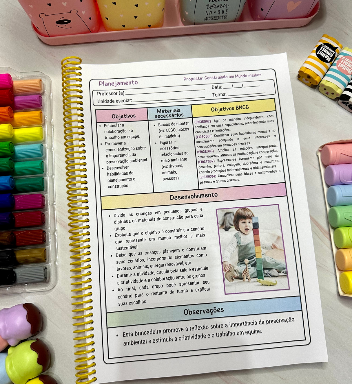 Planejamentos para pré-escola: 90 propostas editáveis no Canva — amostra 5: Organize suas aulas com 90 planejamentos para…