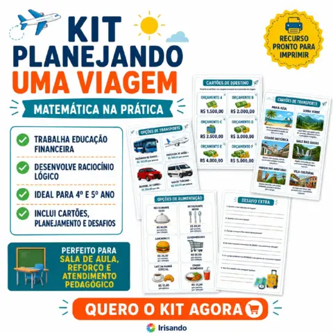Planejando uma Viagem: Matemática na Prática - PLR — capa do material