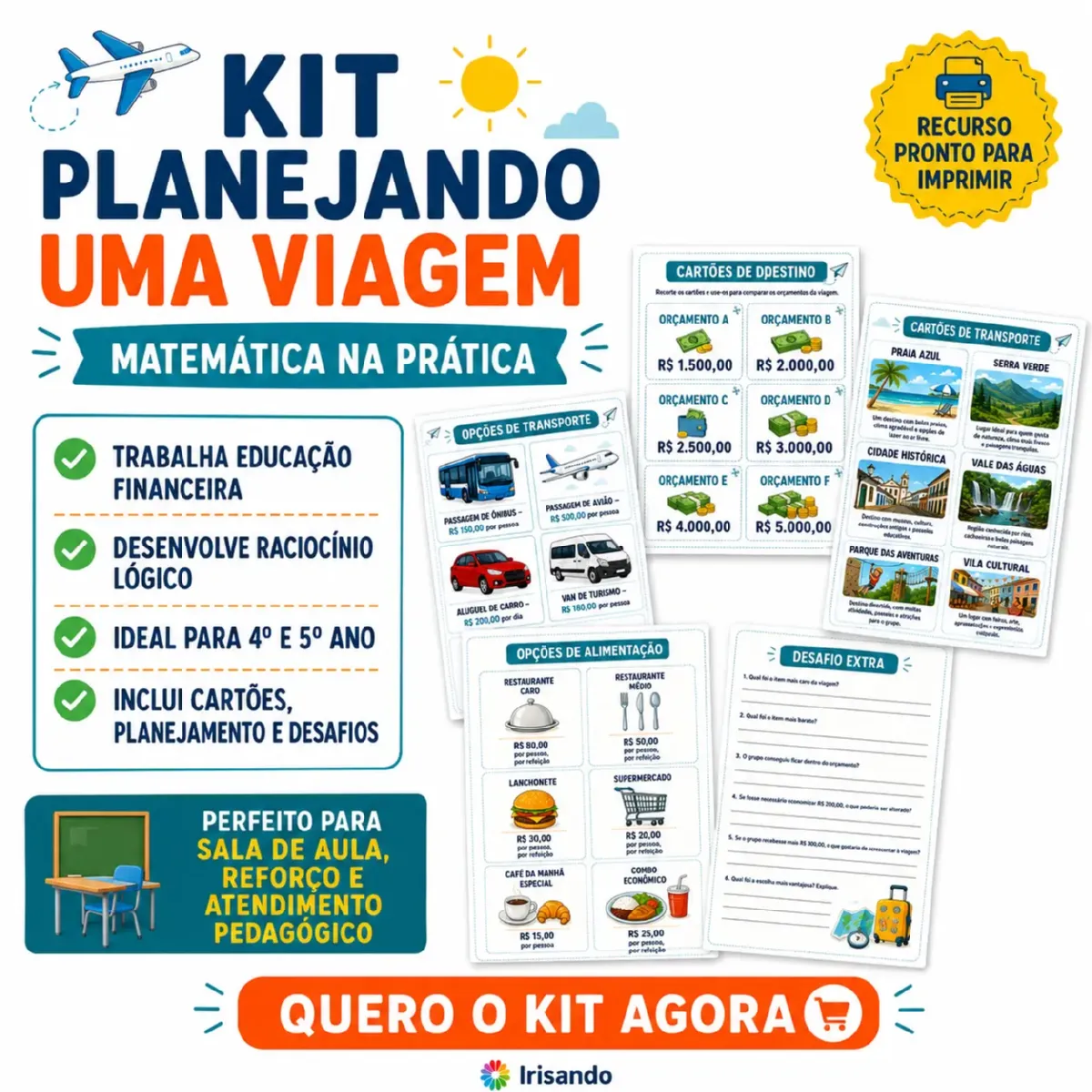 Planejando uma Viagem: Matemática na Prática - PLR — Matemática para 4º ano: Transforme a Matemática em uma experiência…