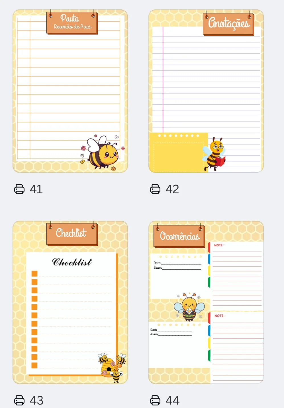 Planner abelha 2026 — amostra 3: *Planner da professora tema abelhinha 2026* Transforme a sua rotina de trabalho com o…