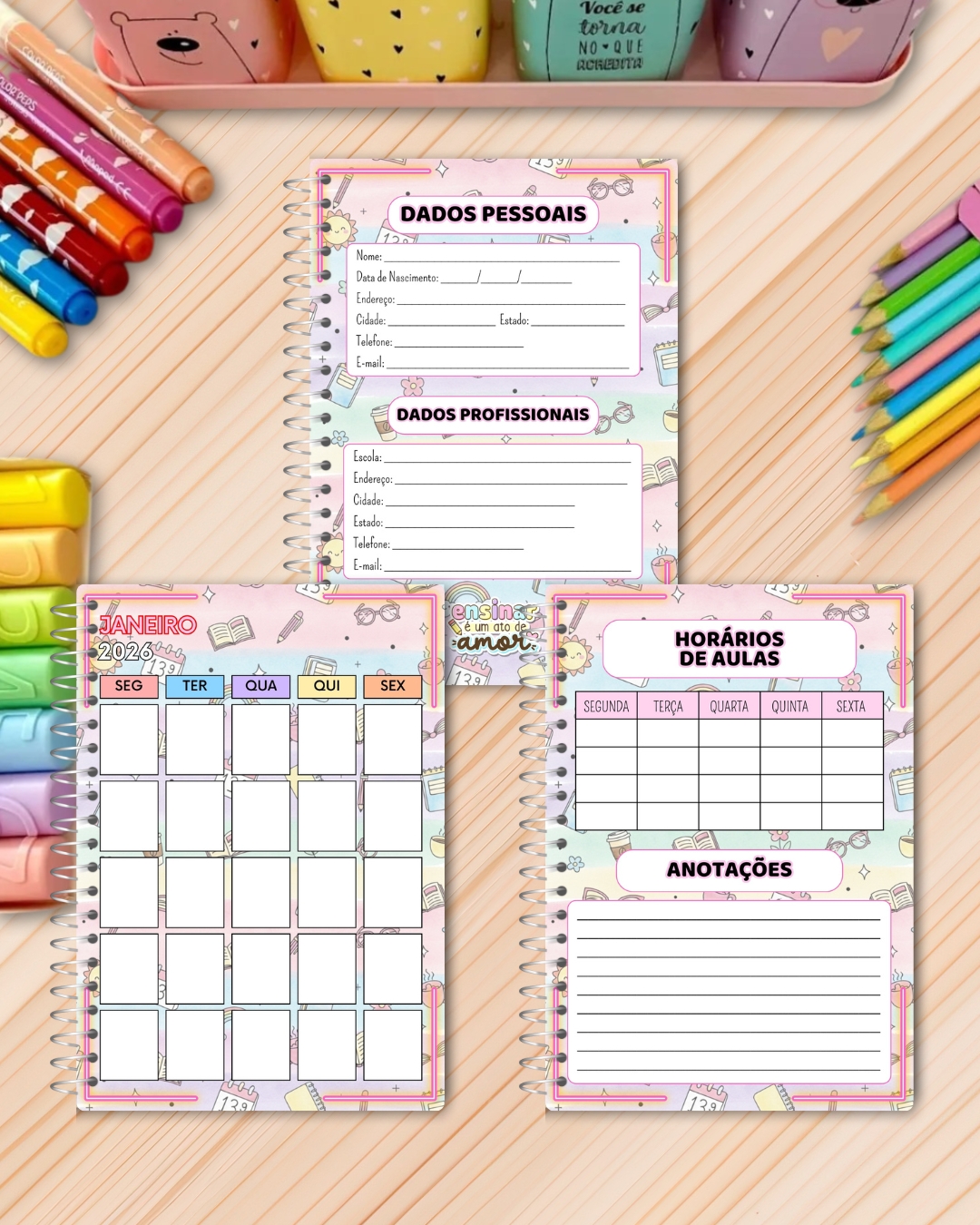 Planner / caderno da professora: corujinha – PDF para Imprimir | Educação Infantil — amostra 1: Sobre o PLANNER / CADERNO…