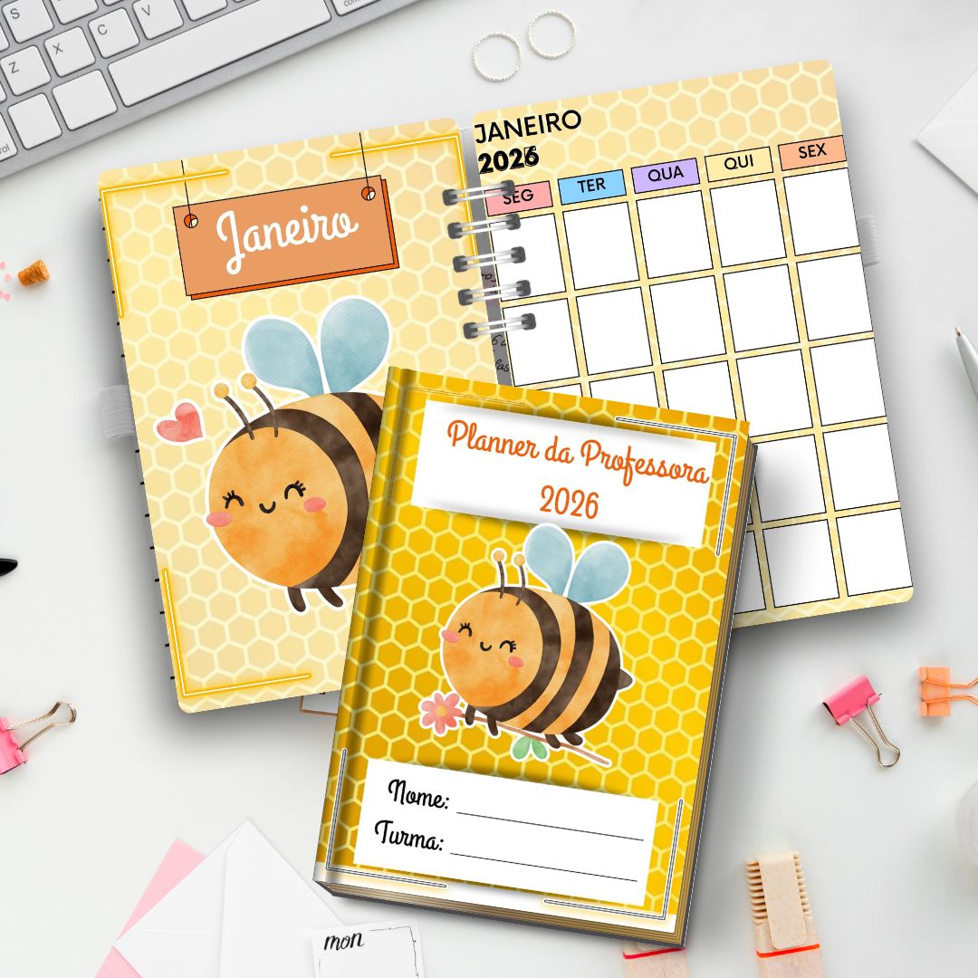Planner / caderno professora ou professor 2026: abelhinha / abelha | Educação Infantil — Apostilas para Educação Infantil:…
