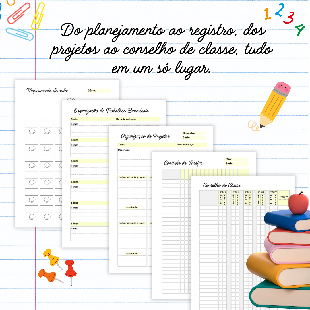 Planner do Professor 2026 – PDF para Imprimir — amostra 2: Formato e entrega