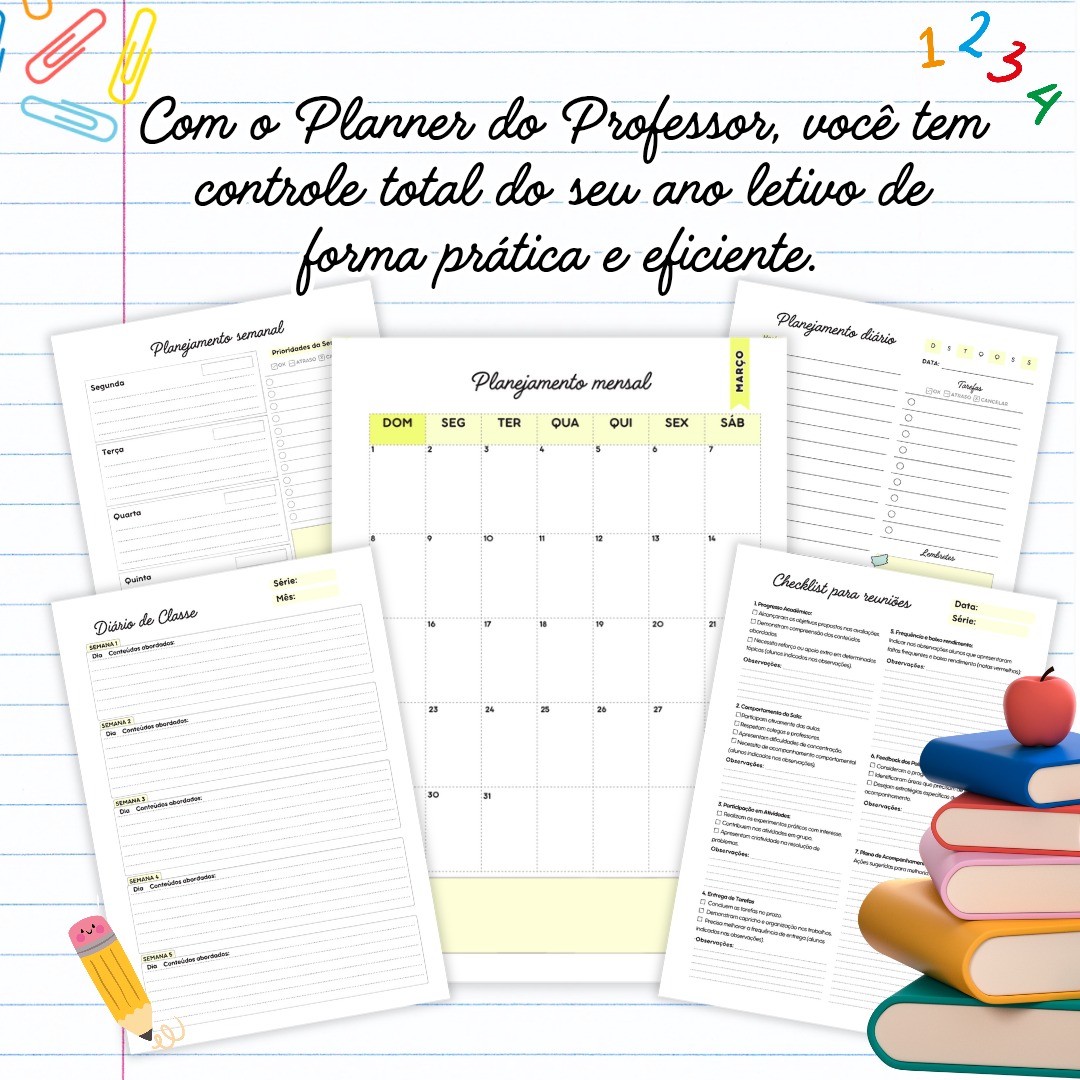 Planner do Professor 2026 – PDF para Imprimir — amostra 3: https://youtu