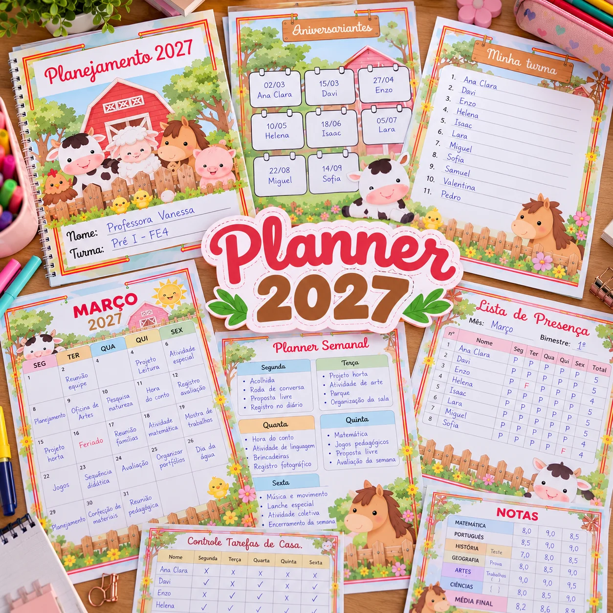 Planner Fazendinha 2027 para Professores – Planejamento Escolar — capa do material