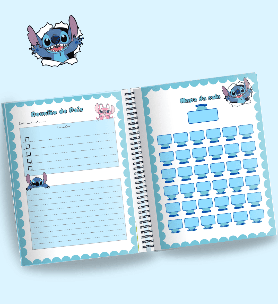 Planner para Professor 2025 Stitch: Organização do Ano Letivo — amostra 2: O que vem no material